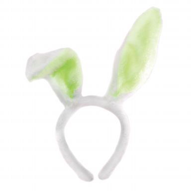 Easter Pink Green Plush Bunny Ear Headband EASC0026